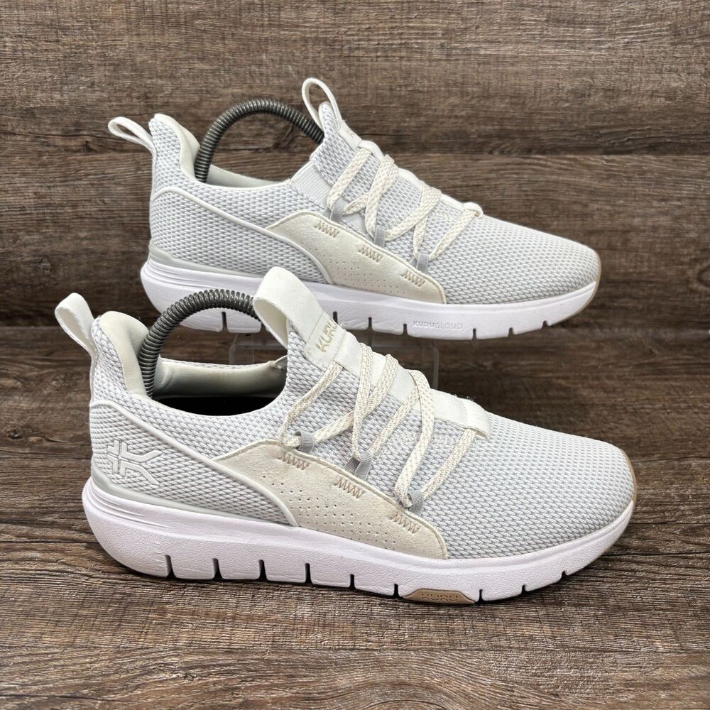 Kuru Flex Slip-On Shoes Women's 9 M Bright White Sand Walking Running Sneakers